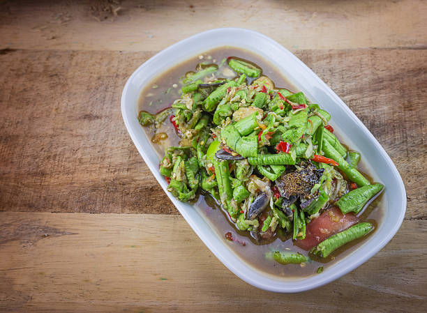 salada de feijão yardlong provocante - nuoc imagens e fotografias de stock