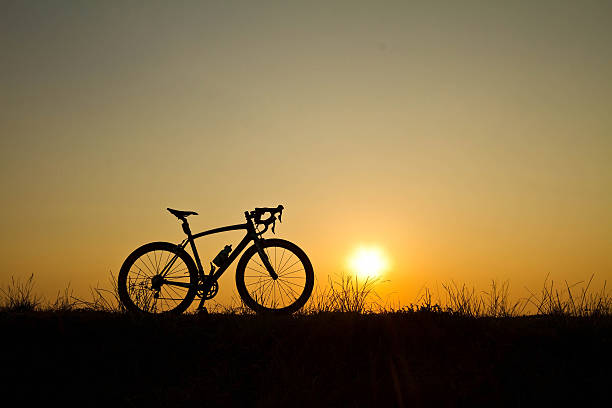 roadbike silhouette in sunrise