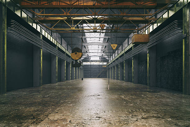 istock Abandoned factory interior - Retro styled 538585578