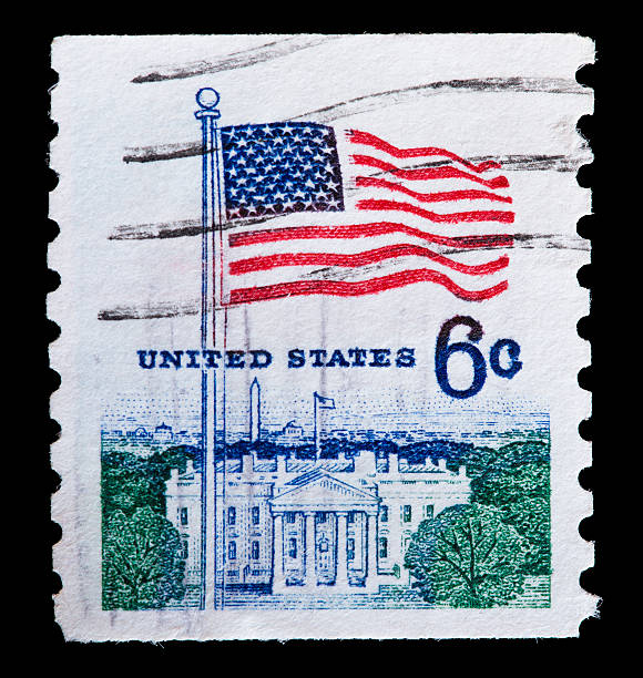 istock United States used postage stamp showing flag on fort McHenry 538586116