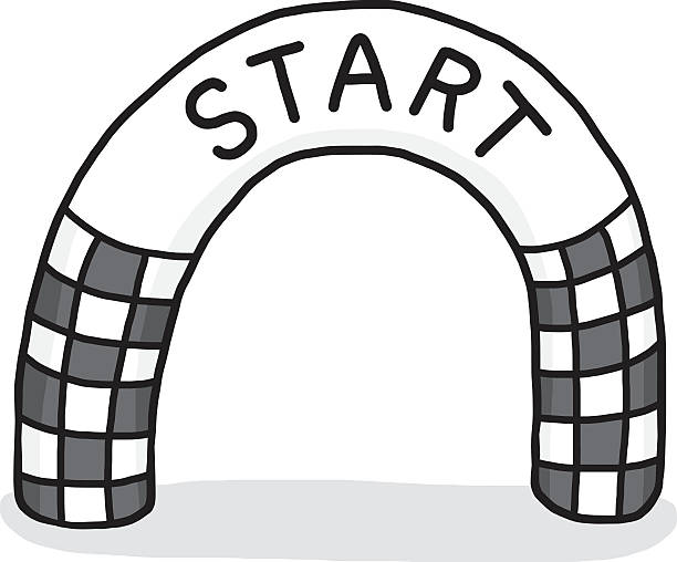 Start Line Stock Illustration - Download Image Now - Drawing