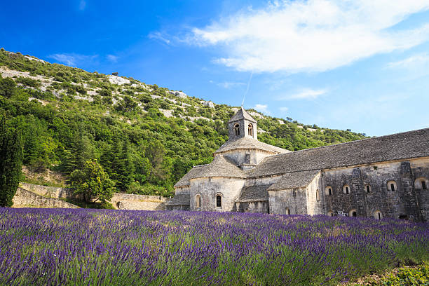 istock Lavender field, an ancient monastery abbey Abbaye Notre-Dame de Senanque 538589504