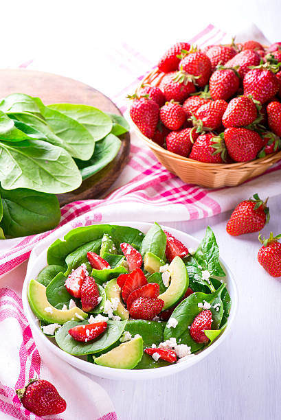 istock Summer salad with strawberry, avocado and spinach 538589560