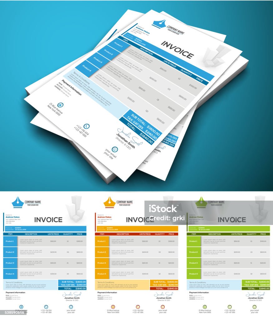 Label Invoice Image Invoice Stock Illustration - Download Image Now - Billboard, Blue ...