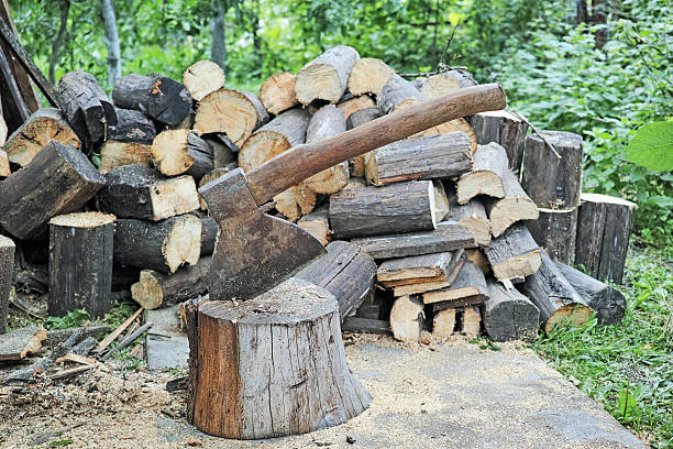 istock Chopping wood with an ax 538592392