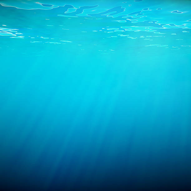 Underwater Blue Background In Sea Ocean With Volume Light 3d Stock ...