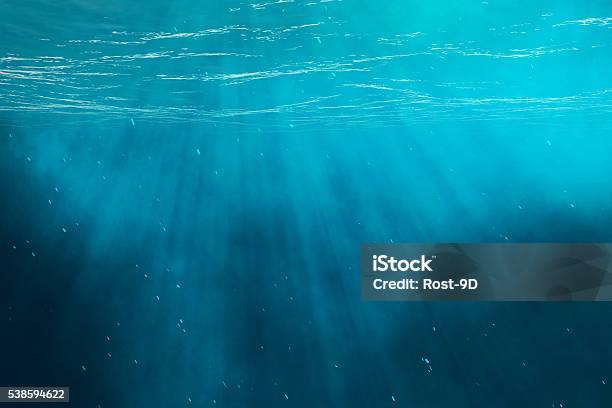 Underwater Sea Ocean With Light Rays 3d Illustration Stock Photo - Download Image Now