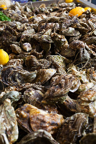 istock Oysters and lemon. Street food 538594668