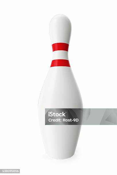 Single Bowling Pin Isolated On White Background 3d Illustration Stock Photo - Download Image Now