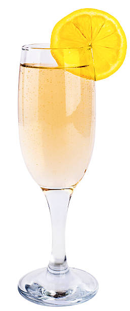 istock Glass of champagne with lemon slice 538596774