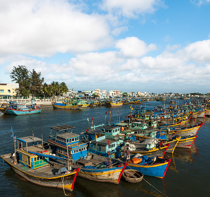 Fishing Boats In Phan Thiet Harbour, Vietnam