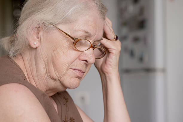 istock Sad lonely pensive old senior woman 538598318