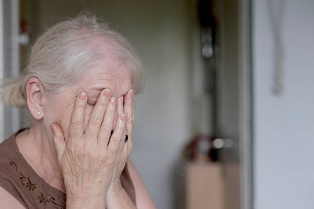 istock Lonely sad senior woman deep in thoughts 538599870
