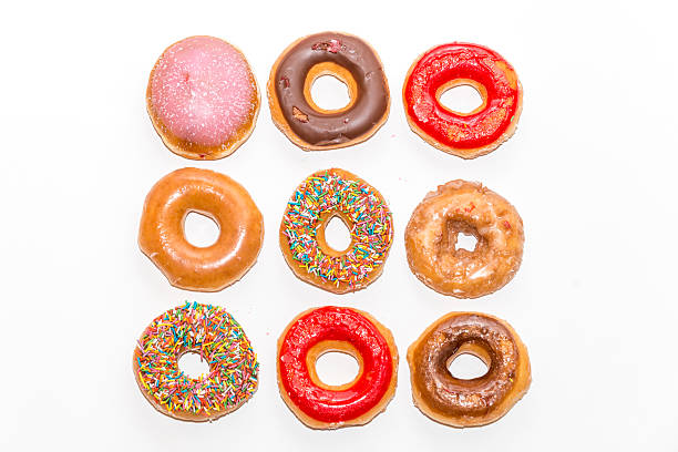 istock Colorful glazed donuts, isolated on white background 538601196