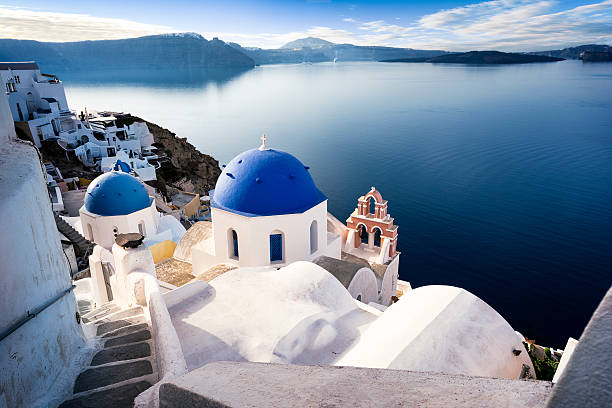 ия на санторини шпринтов - greek islands greece day full frame стоковые фото и изображения