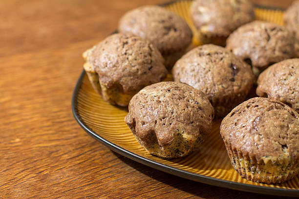 istock Two-color chocolate muffins in brown plate 538604688