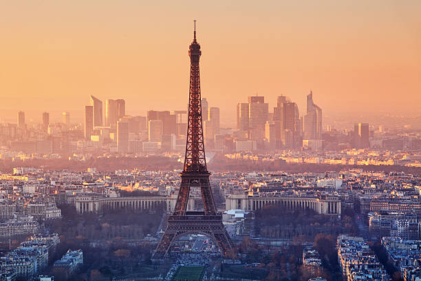 istock Aerial view of Paris at sunset 538614639