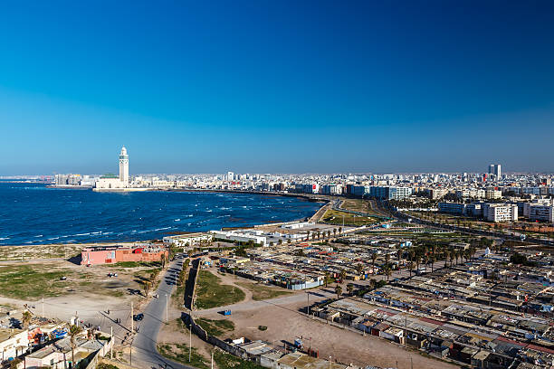 панорама города. касабланка, - casablanca стоковые фото и изображения