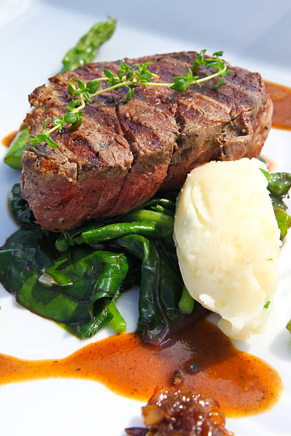 Juicy Beef Steak With Gravy and Side Dish