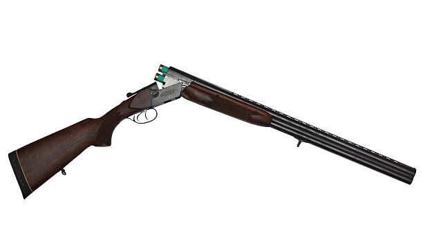 istock Opened double-barrelled hunting gun isolated on white 538616291