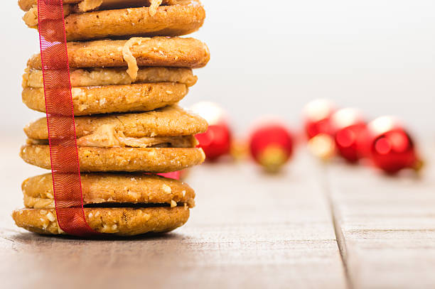 istock Stack of Christmas Cookies tied with red ribbon 538617441