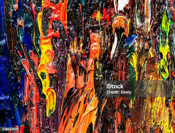 Abstract Dynamic Painted Red Yellow Blue And Red Art Backgrounds Stock Photo - Download Image Now