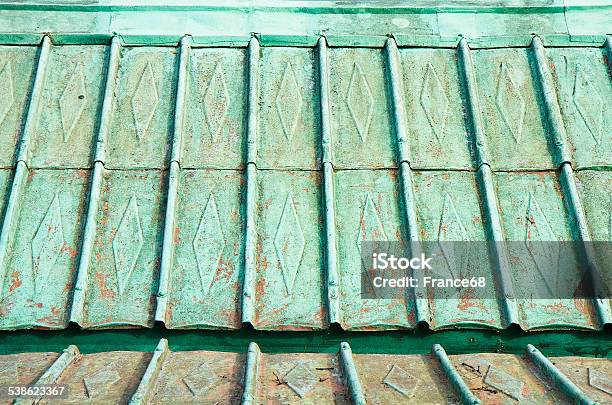 Detail Of An Old Copper Roof Of The 18th Century Stock Photo - Download Image Now - Rooftop, Copper, 2015