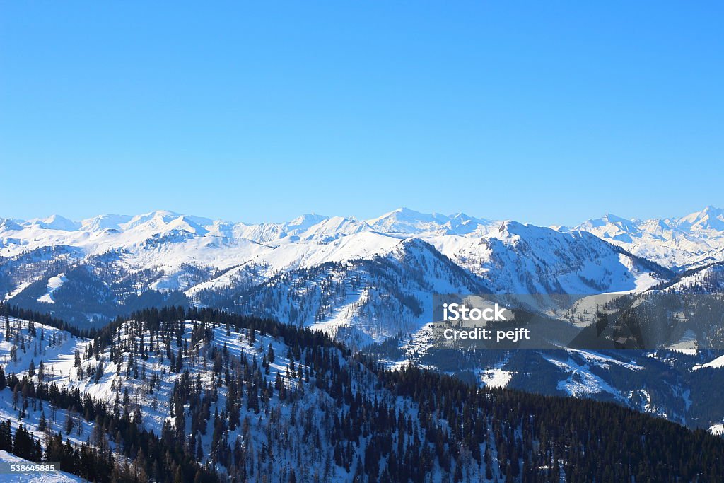 Wagrain, Austria - View from mountain Grießenkareck the Alps 2015 Stock Photo