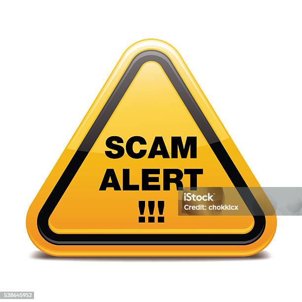 Scam Alert Stock Illustration - Download Image Now - White Collar Crime, Alertness, Triangle Shape