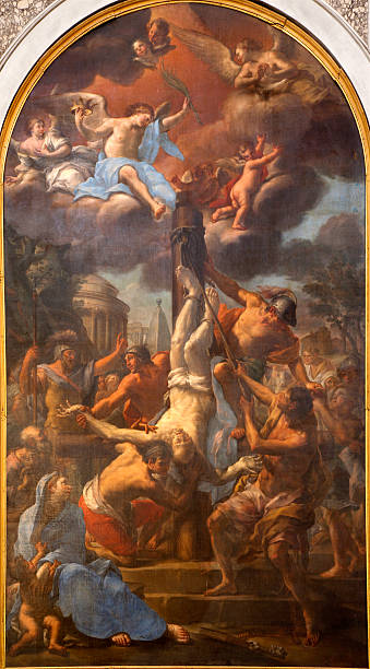 istock Rome - Paint of st. Peter Curcifixion 538646009