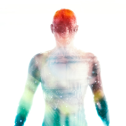 3D image of a cyborg.