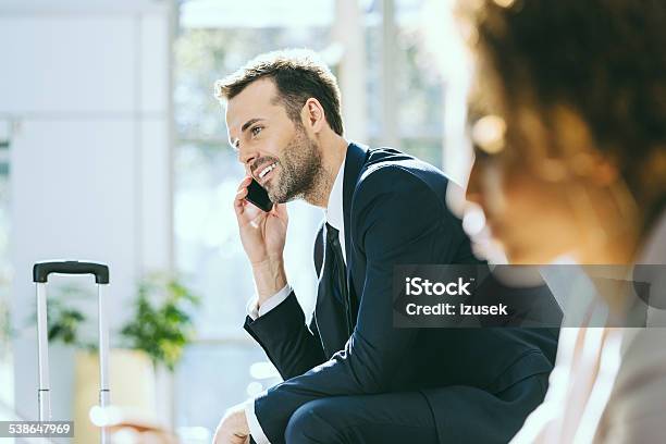 Businessman Talking On Cell Phone Stock Photo - Download Image Now - 2015, Adult, African Ethnicity