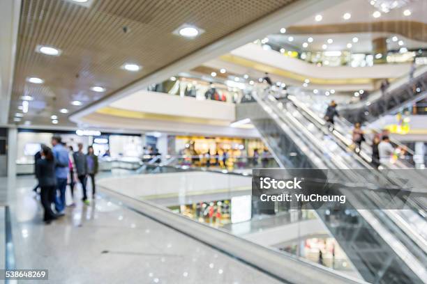 Blurred The Shopping Mall Background Stock Photo - Download Image Now - Shopping Mall, Elevator, Retail Display