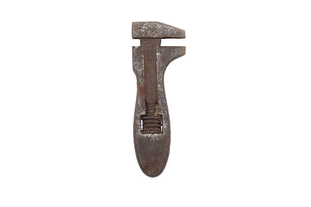 istock Close up of adjustable old rusty wrench 538648431