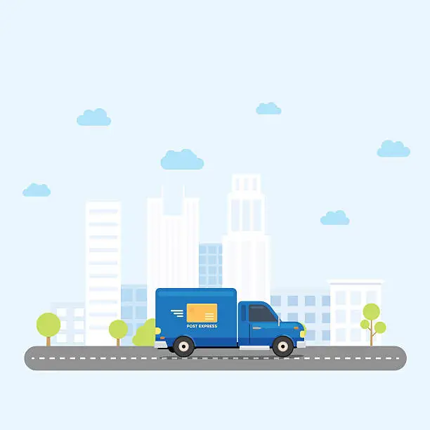 Vector illustration of Van Truck City