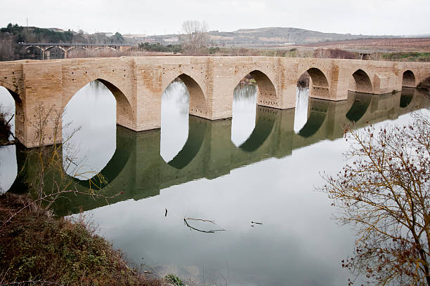 Capella Romanesque Bridge over Isabena river in the Ribagorza region of Huesca of Aragon in Spain made of masonry stones