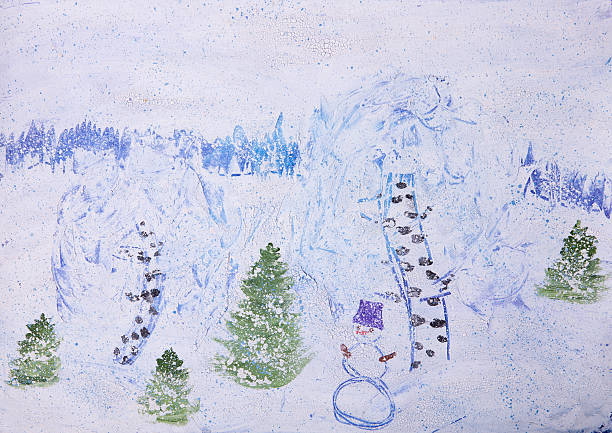 istock child picture of winter forest 538650573