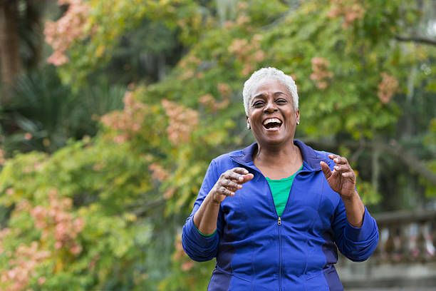 istock Senior African American woman laughing 538650953