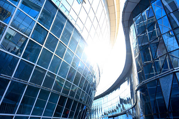 istock Glass curtain wall of modern office building 538651724