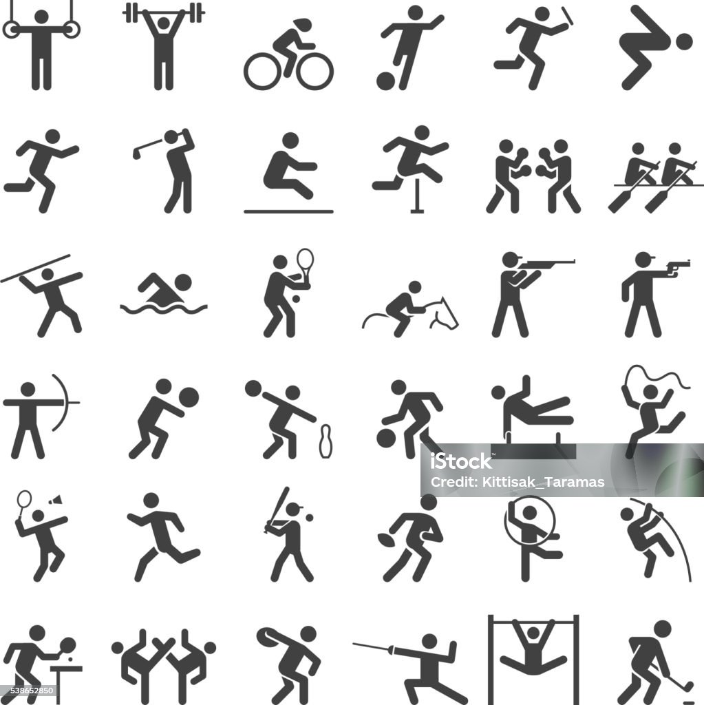 Ensemble d'icônes sportives. - clipart vectoriel de Sport libre de droits