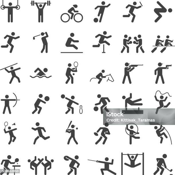 Ensemble Dicônes Sportives Vecteurs libres de droits et plus d'images vectorielles de Sport - Sport, Icône, Symbole