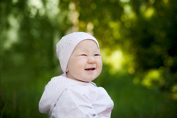 istock Happy little girl in a cap laughing 538653338