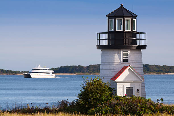 istock Lewis Bay Lighthouse in the evening, Hyannis, Cape Cod, Massachusetts. 538653405