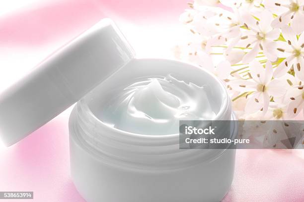 Beauty Cream On The Pink Cloth Stock Photo - Download Image Now - Adult, Adults Only, Aromatherapy
