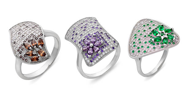 istock Close-up on three silver rings of different shapes 538654624