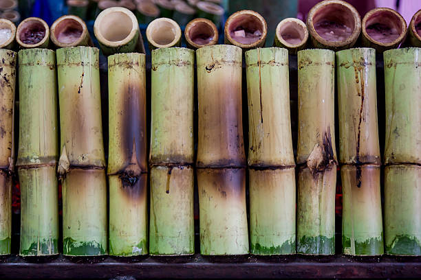 istock Glutinous rice roasted in bamboo joints. 538658568