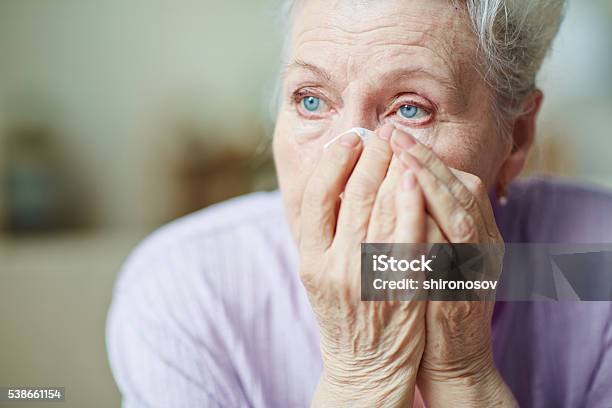 Sadness Stock Photo - Download Image Now - Teardrop, Senior Adult, Senior Women