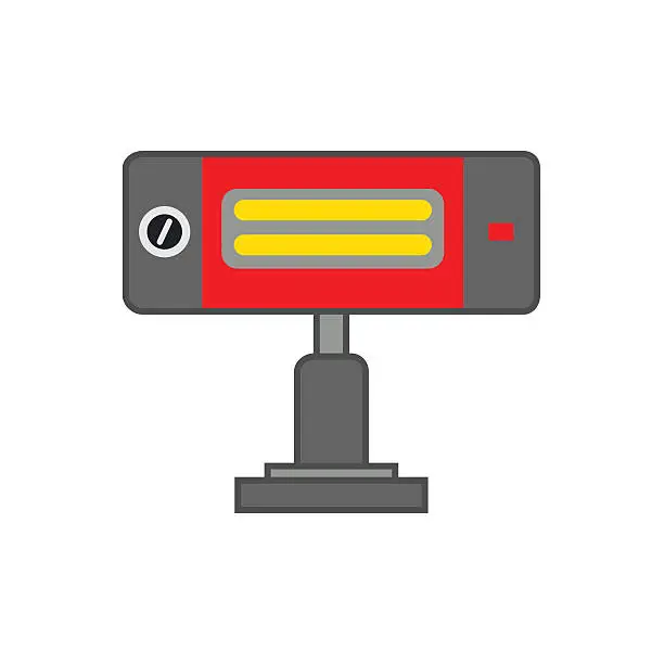 Vector illustration of Heating Lamp Line Icon