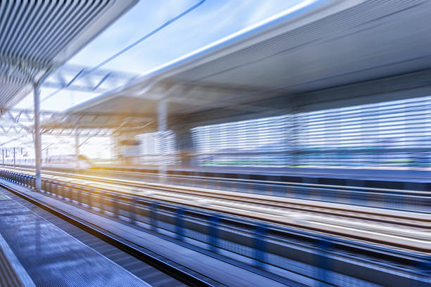 istock high-speed train at the railway station,motion blurred. 538661642
