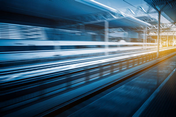 istock high-speed train at the railway station,motion blurred. 538662090